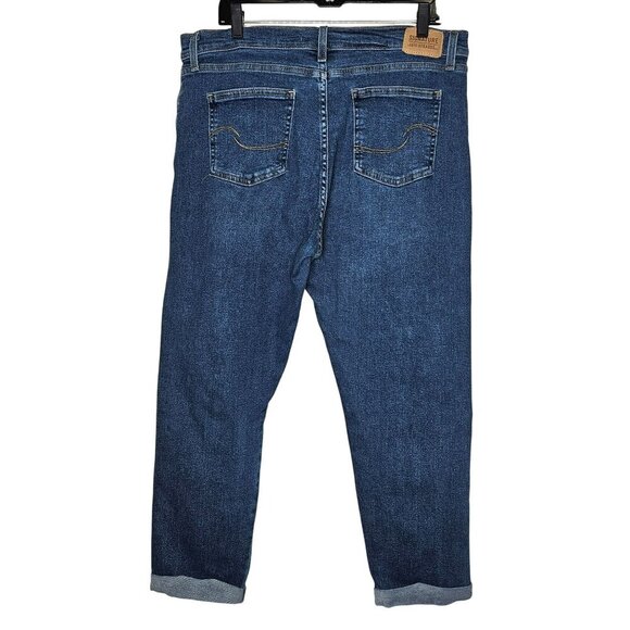 Signature By Levi Strauss & Co. Boyfriend Jeans Size 14 Dark Wash Denim Casual - Picture 2 of 9